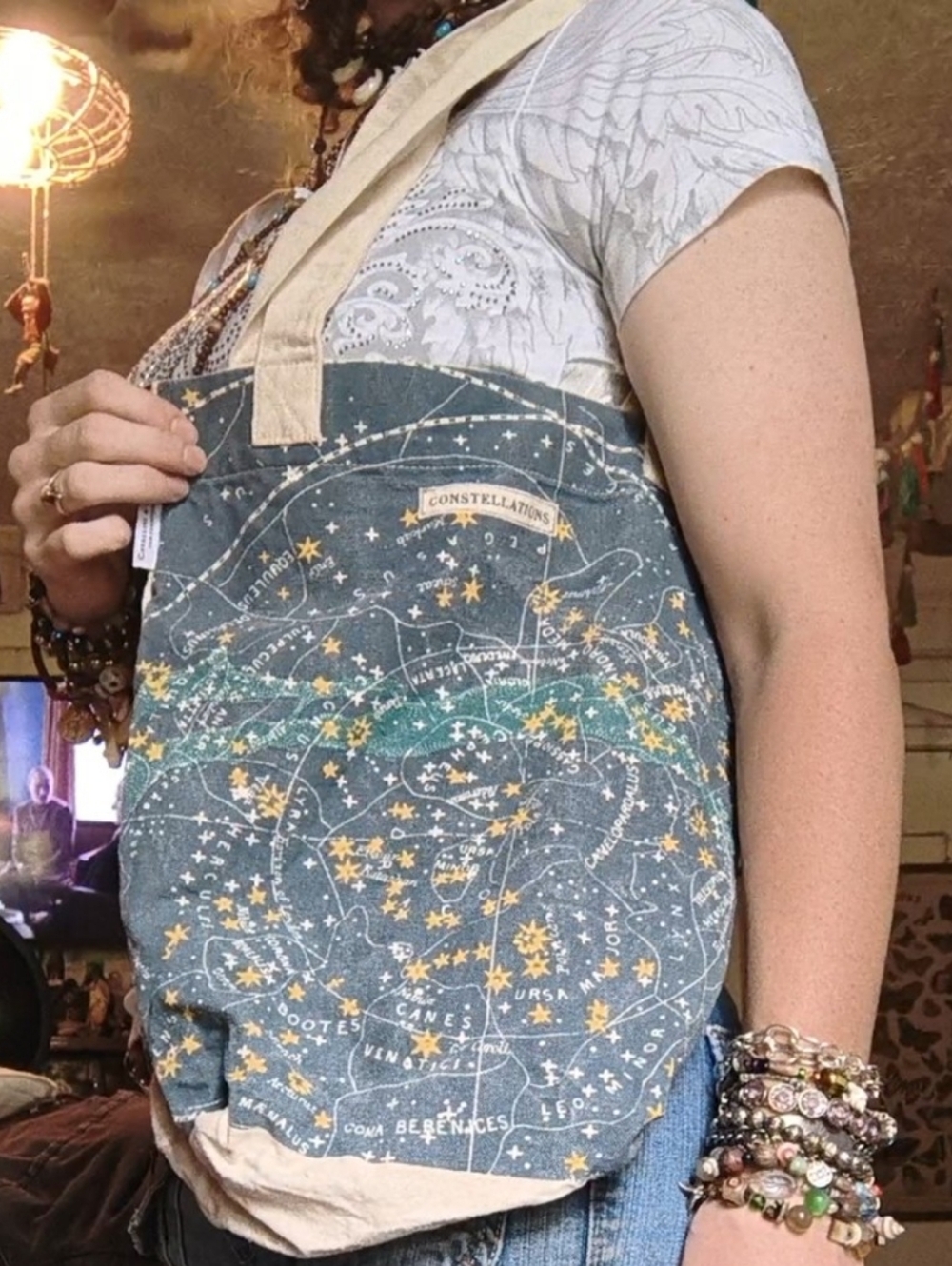 Cavallini & Co Constellations Canvas Tote Bag